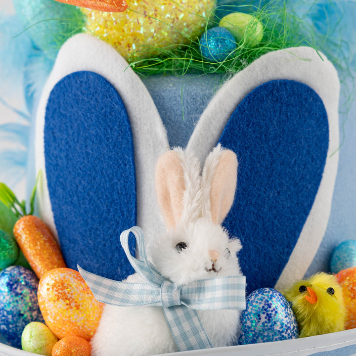 Handmade Blue Felt Bunny Easter Hat