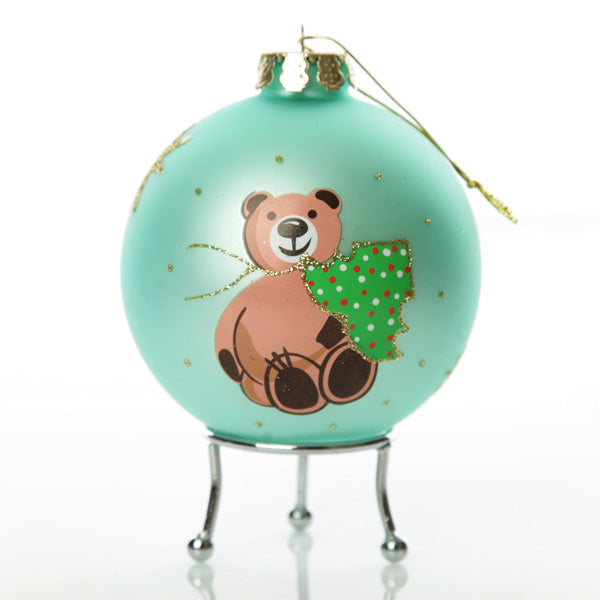 Personalised Bear with Christmas Tree Bauble