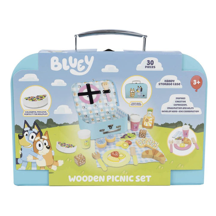 Bluey Wooden Picnic Set 30 Piece Role Play Toy