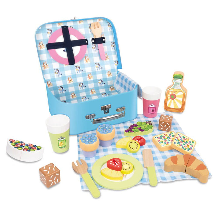 Bluey Wooden Picnic Set 30 Piece Role Play Toy