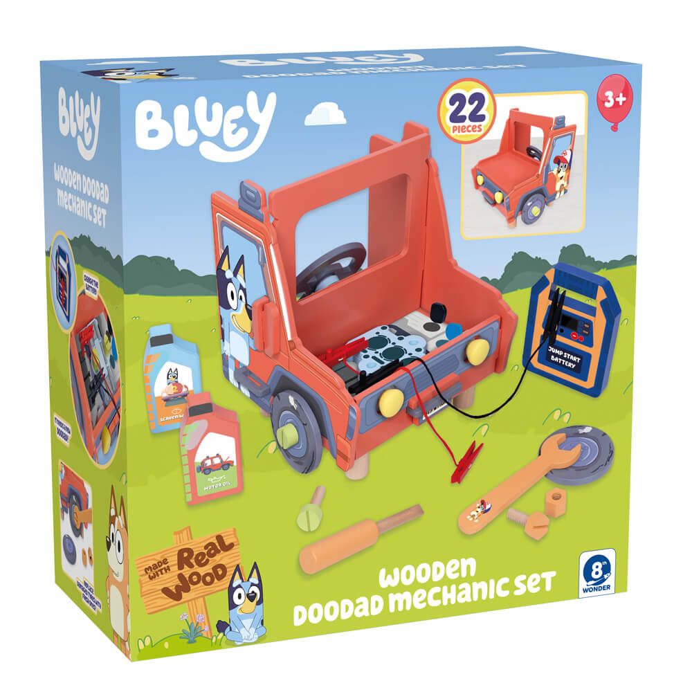 Bluey Wooden Doodad Mechanic Set 22 Piece Toy | The Celebration Society