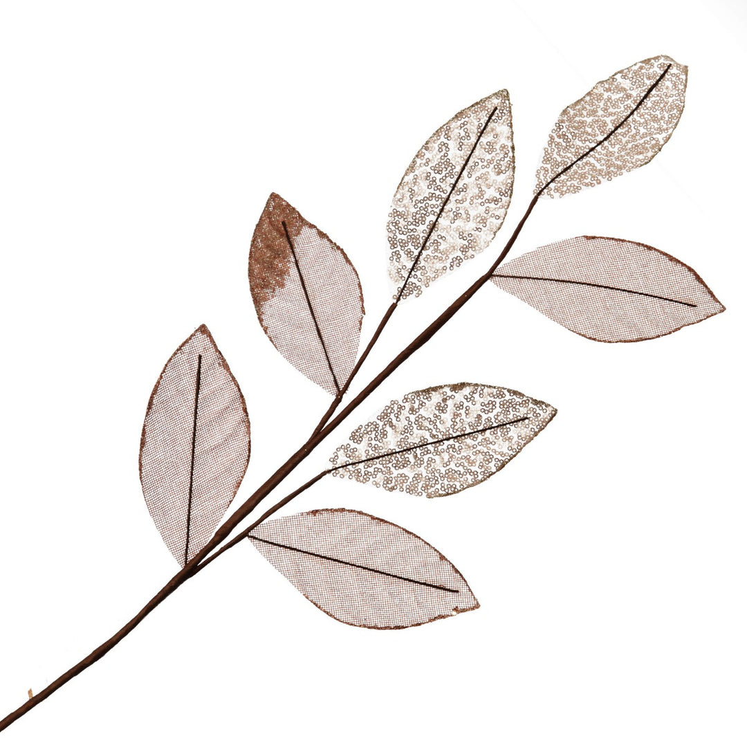 Blush Mixed Leaf Burlap Sequin Spray whole product