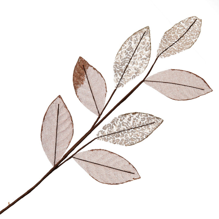 Blush Mixed Leaf Burlap Sequin Spray whole product