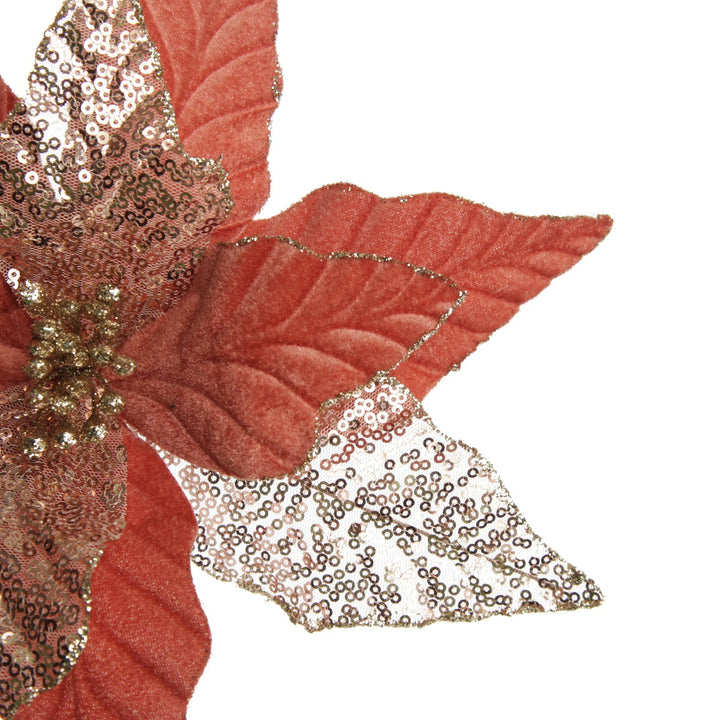 Blush Velvet Sequin Flower Close up