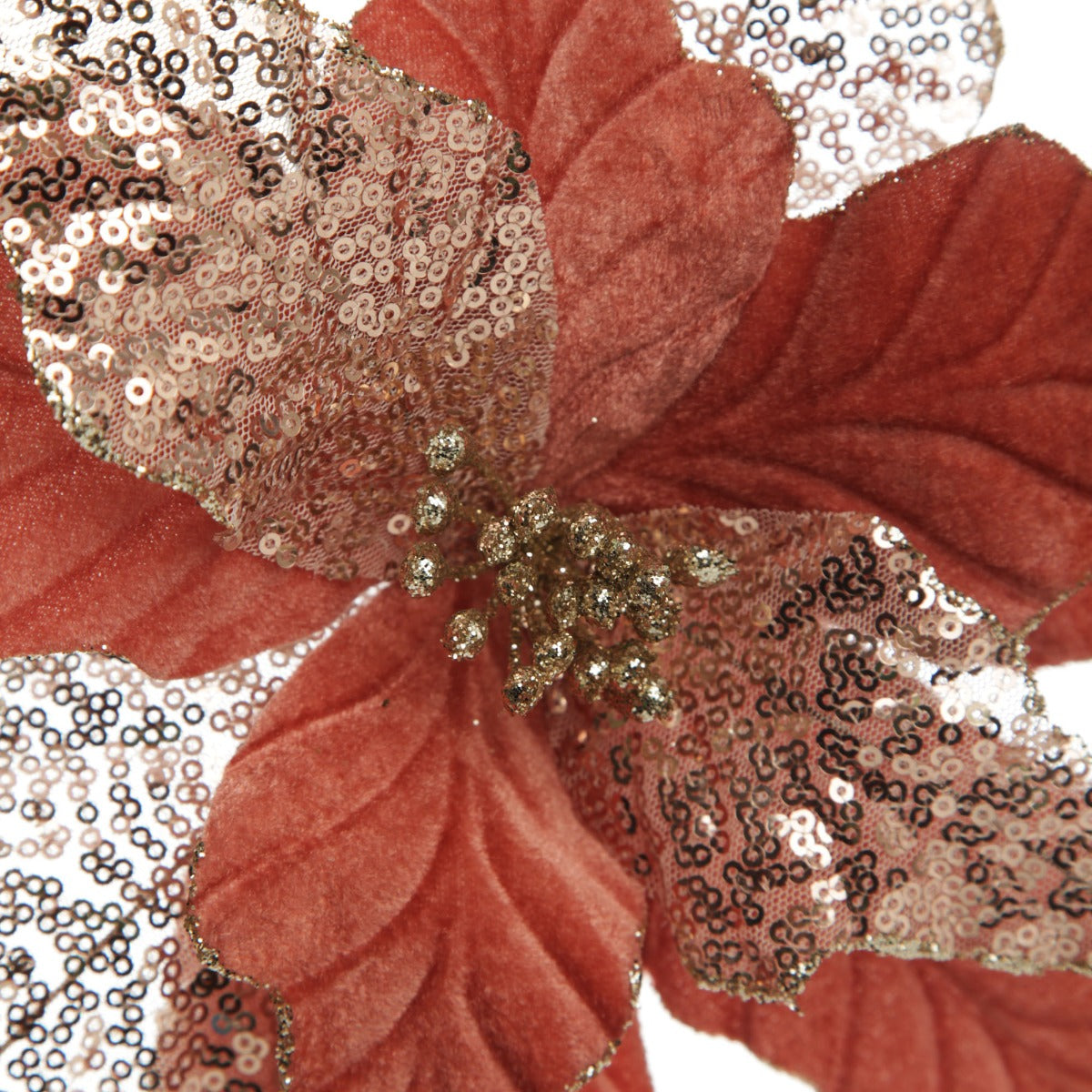 Blush Velvet Sequin Flower Close up