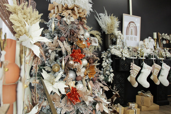 Large Champagne Christmas Long Drop Decoration - Set of 3