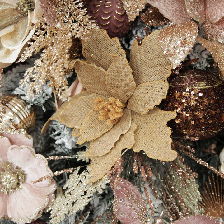 Burlap Flower Pick Natural Trim