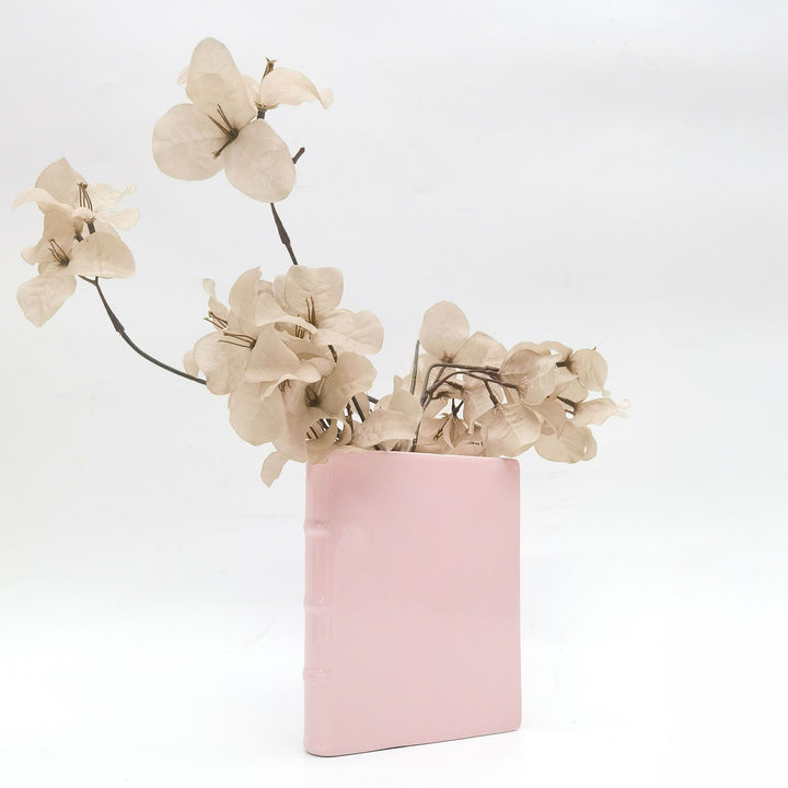 Pink Book Planter with Decal 21cm(h)