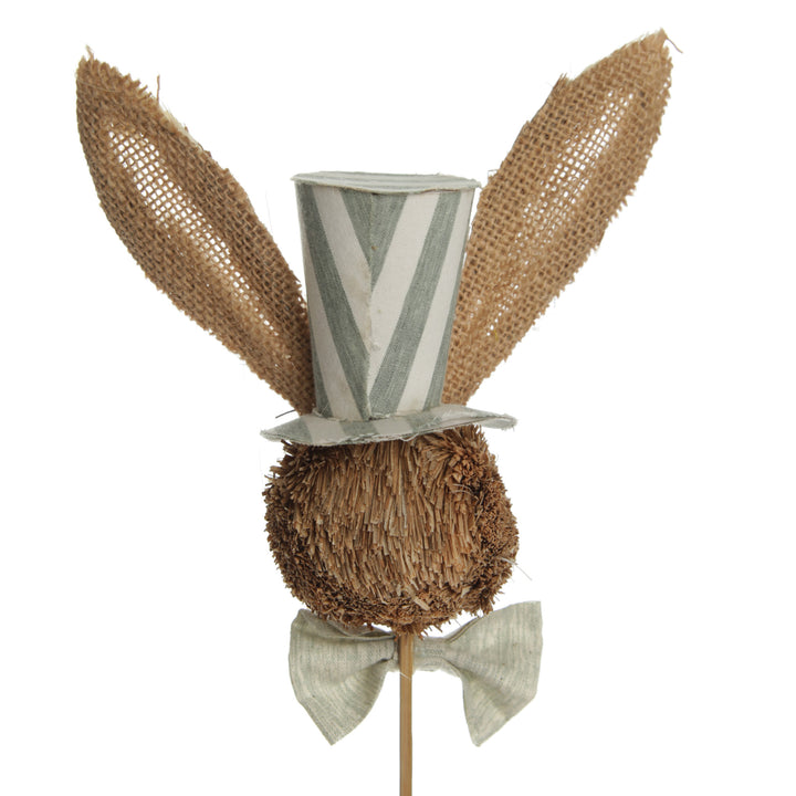 Straw Bunny Head Pick with Top Hat
