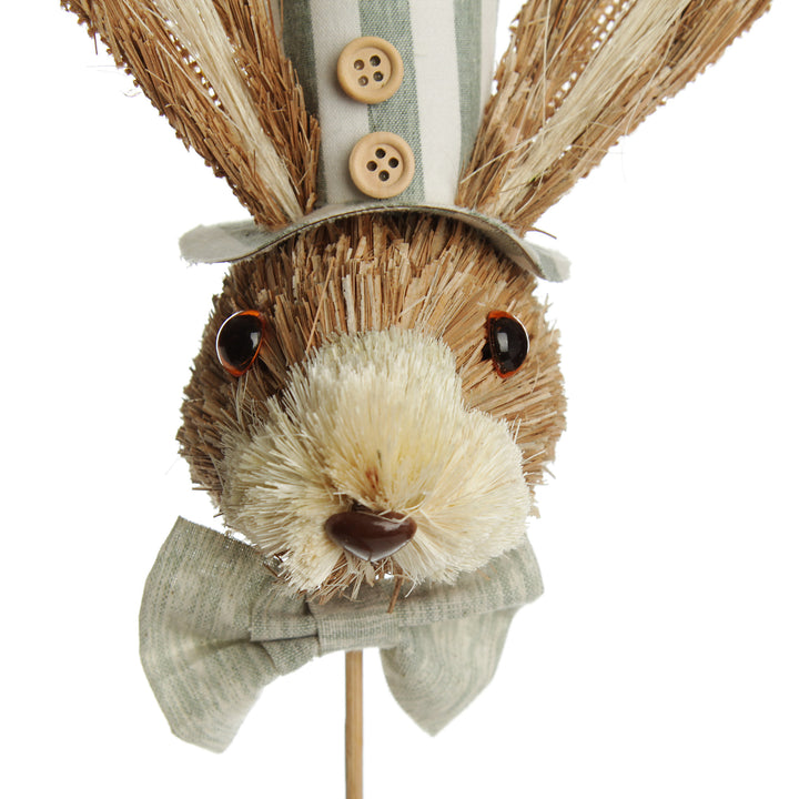 Straw Bunny Head Pick with Top Hat