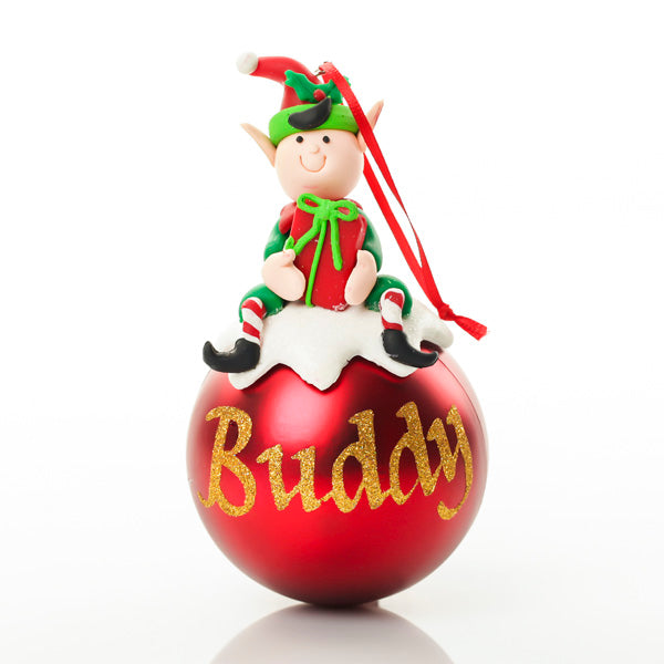 Personalised Boy Elf  Christmas Character Bauble