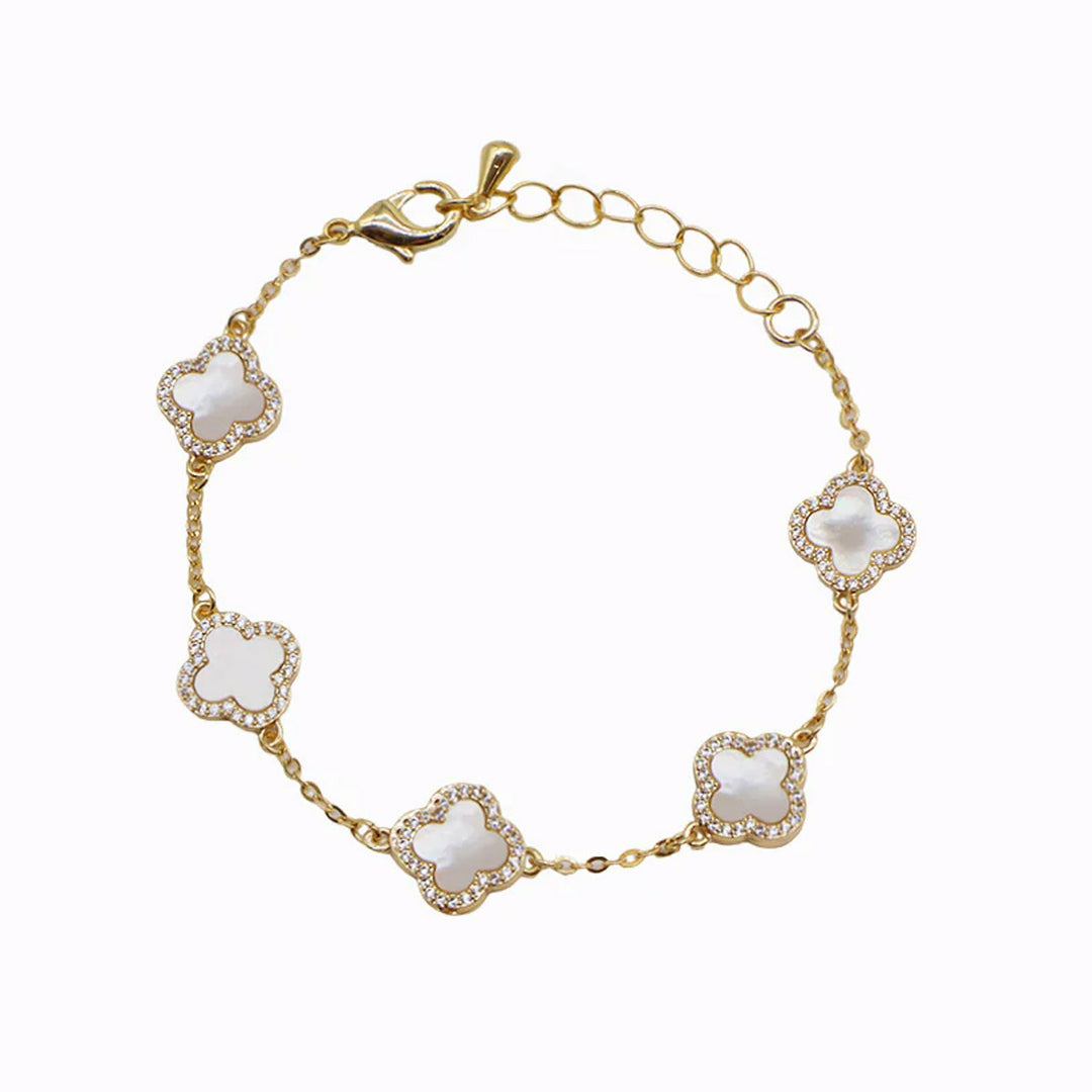 Bracelet - Mother of Pearl Clover - White