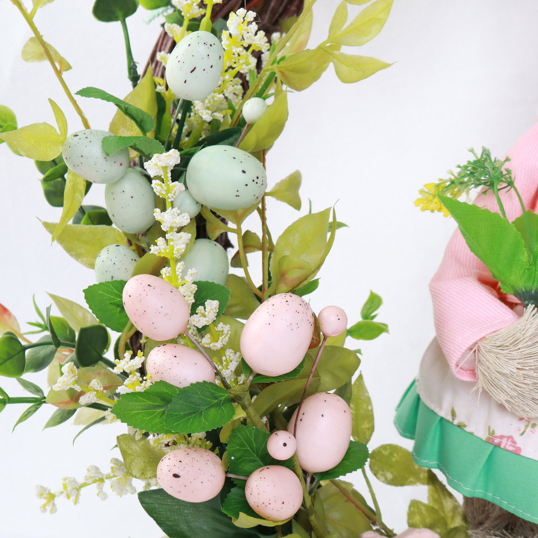 Bright Easter Pink Ms Bunny Floral Wreath