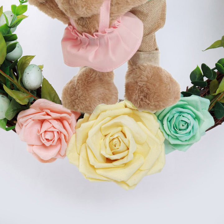 Bright Easter Mint Green Mr Bunny Floral Wreath (