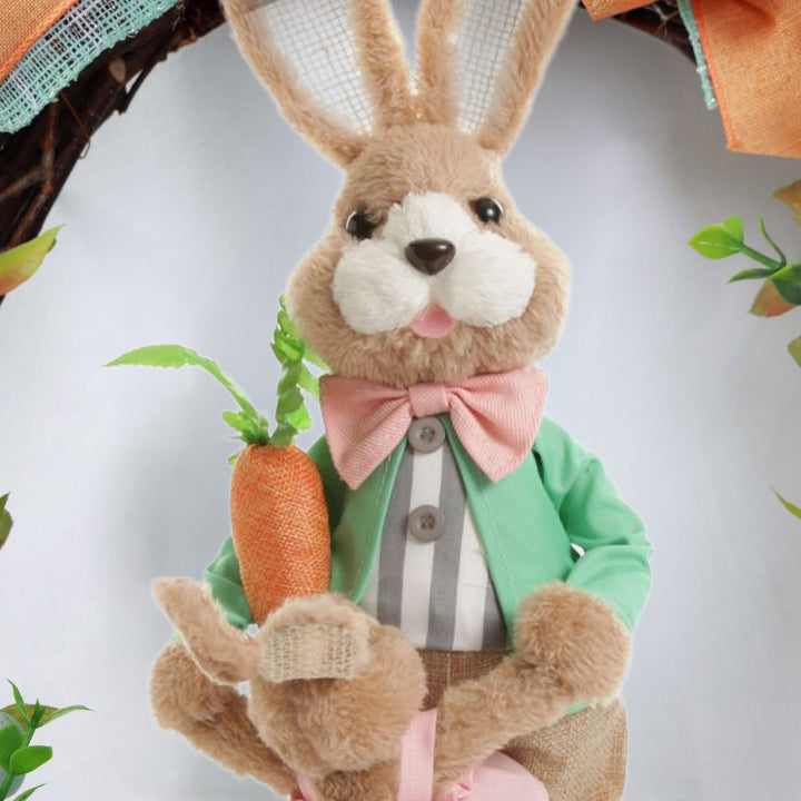 Bright Easter Mint Green Mr Bunny Floral Wreath (