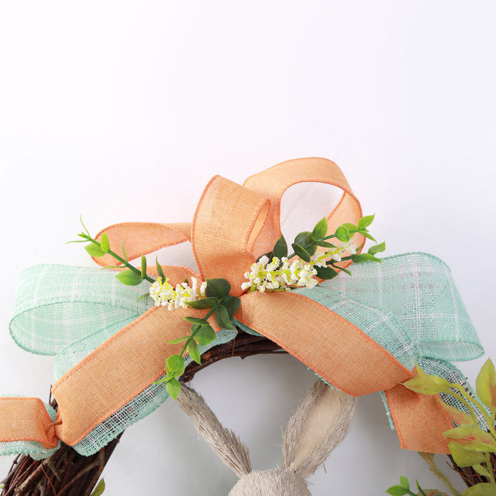 Bright Easter Mint Green Mr Bunny Floral Wreath
