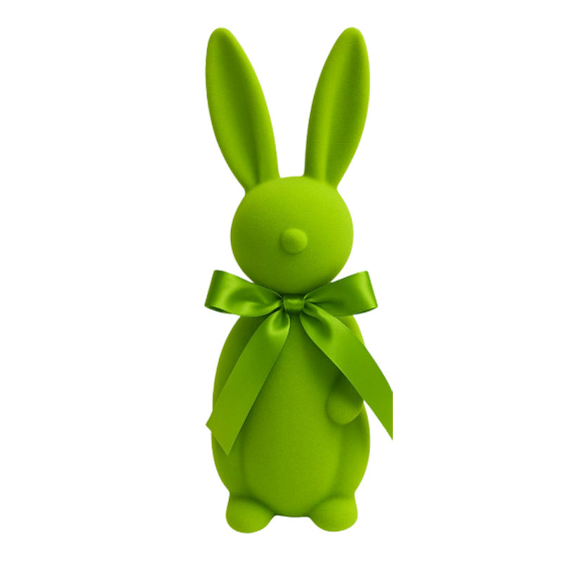 Bright Green Flocked Easter Bunny Ornament - Large 38cm (H)