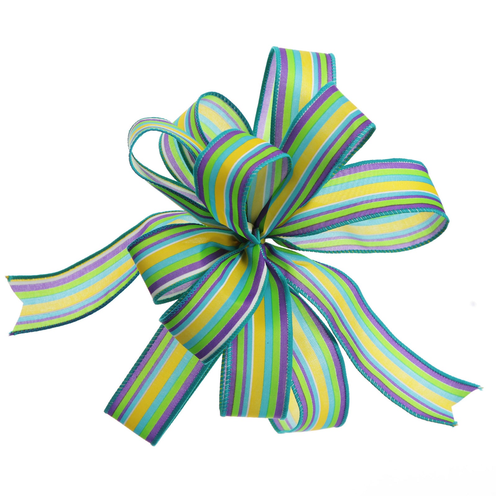 Bright Yellow Stripe Happy Easter Plaque and Bow Set