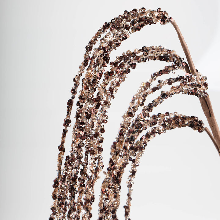 Brown Sequin Weeping Spray - 85cm