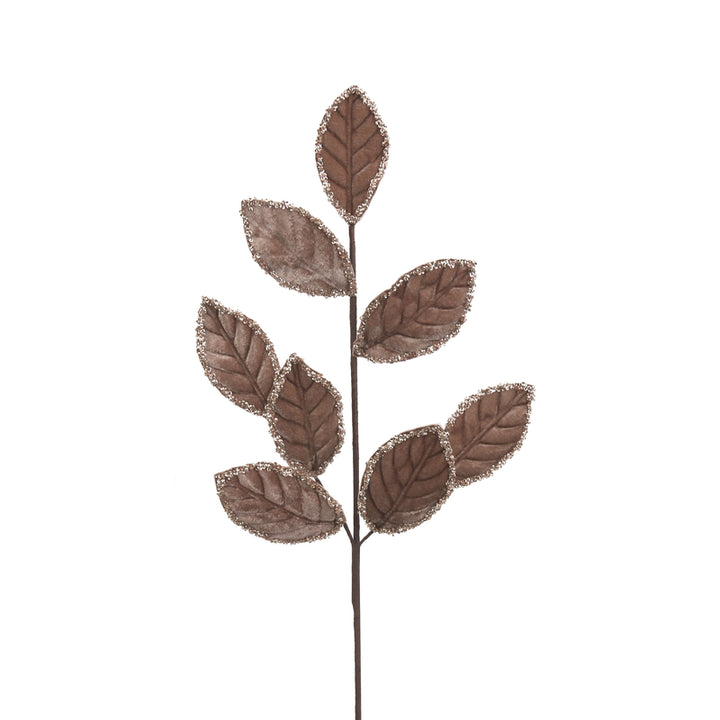 Brown Velvet Leaf Stem - 68cm