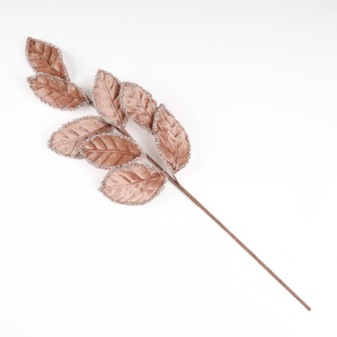 Brown Velvet Leaf Stem - 68cm