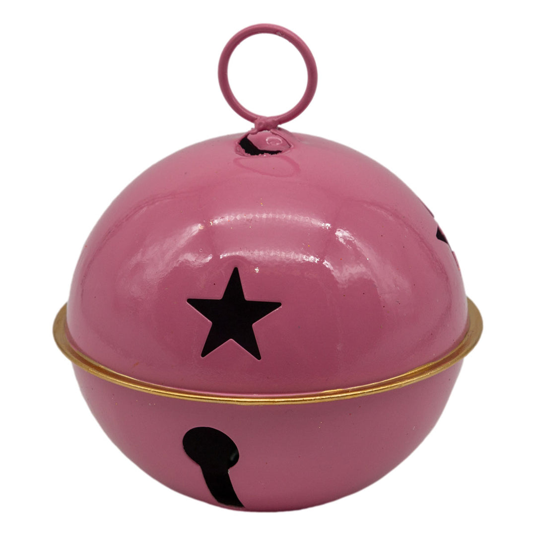 Bubblegum Pink Star Jingle Bell Hanging Ornament 14cm