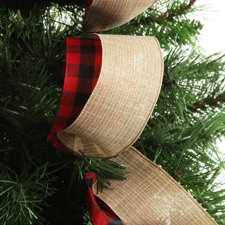 Buffalo Check Deluxe Tree Topper Bow with Streamers