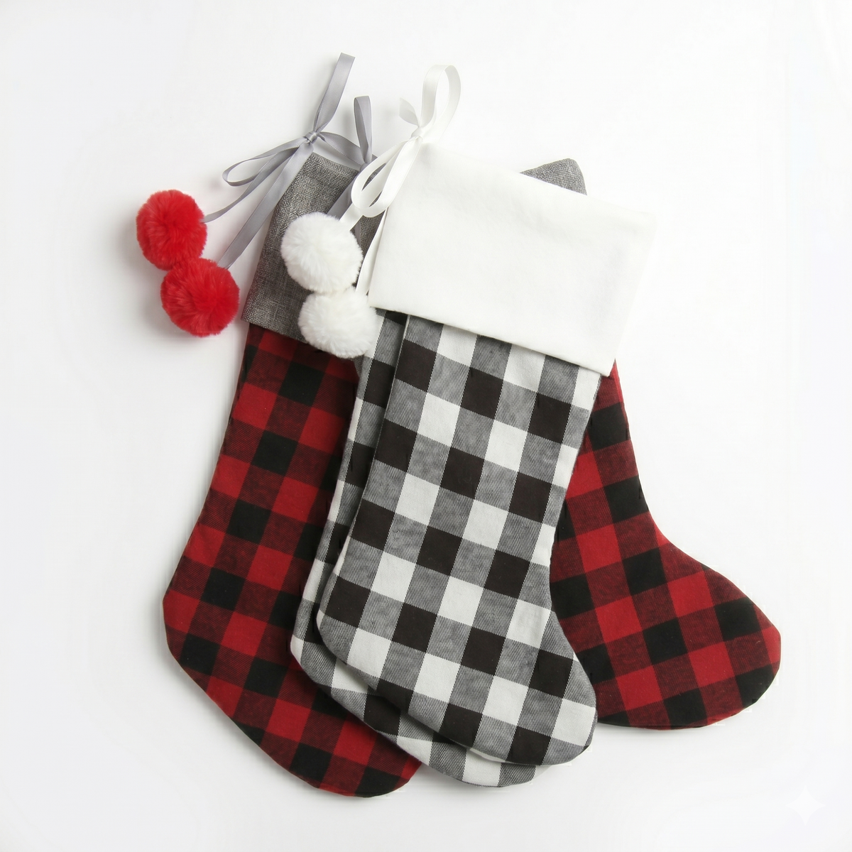 Buffalo Check Christmas Stocking - Set of 4