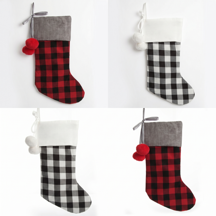 Buffalo Check Christmas Stocking - Set of 4