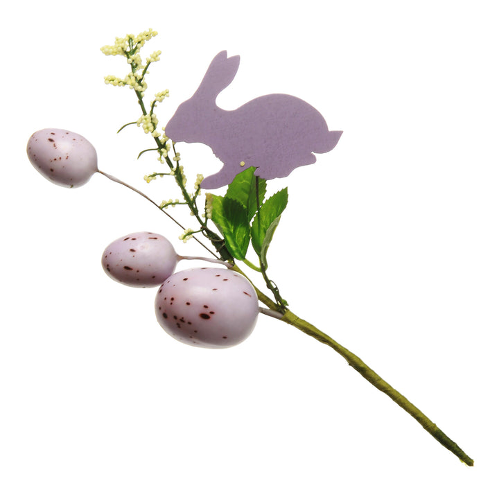 Purple Bunny and Speckled Egg Floral Pick