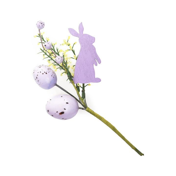 Bunny and Speckled Egg Floral Pick - Set of 2