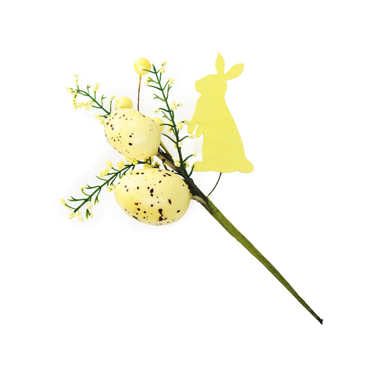 Bunny and Speckled Egg Floral Pick - Set of 2