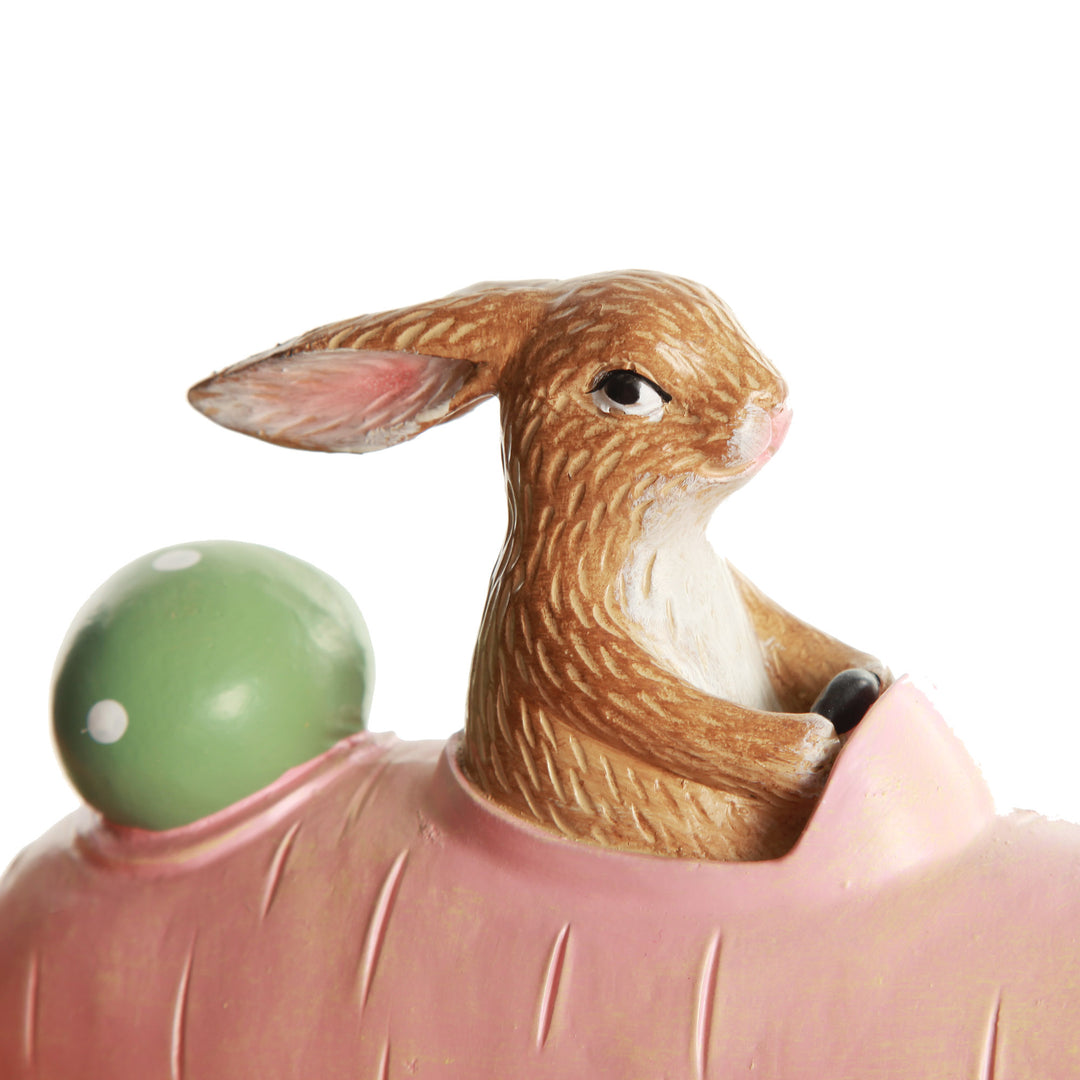 Bunny in Carrot Car Easter Ornament