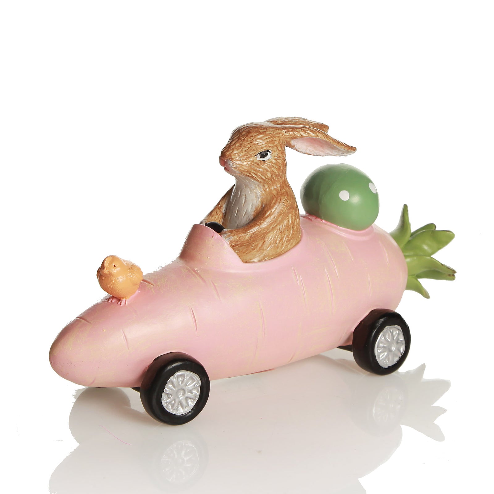 Bunny in Carrot Car Easter Ornament