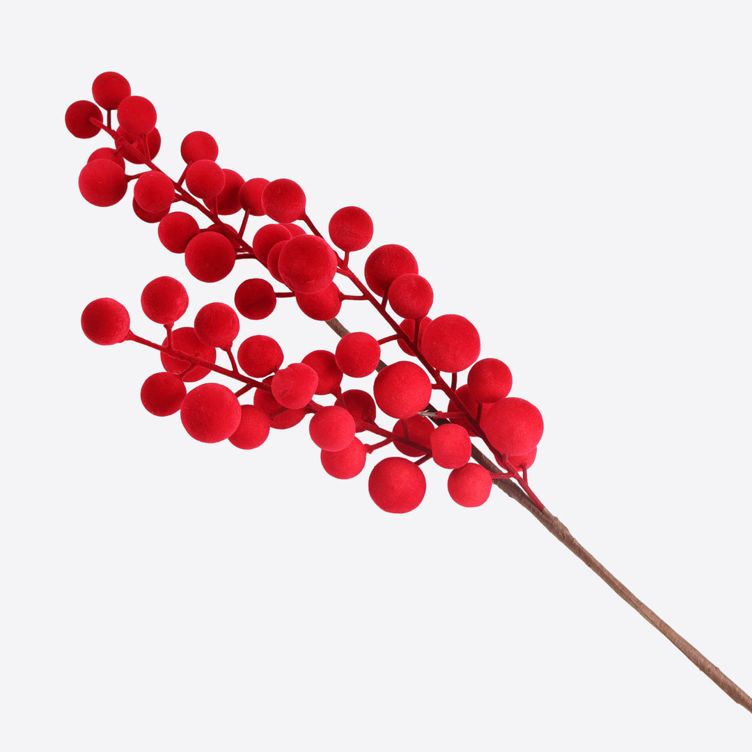Burgundy and Berry Flocked Pick - 58cm