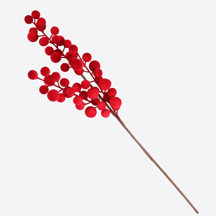 Burgundy and Berry Flocked Pick - 58cm