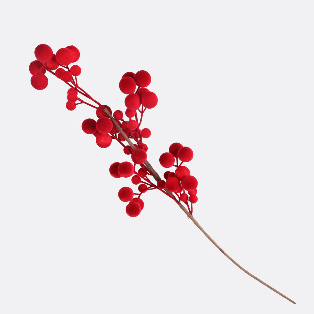 Burgundy and Berry Flocked Pick - 72cm