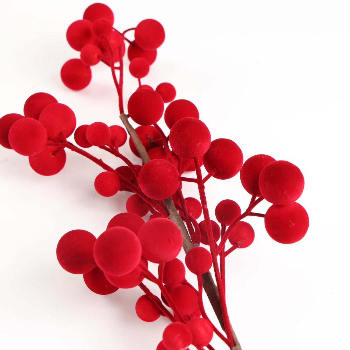 Burgundy and Berry Flocked Pick - 72cm