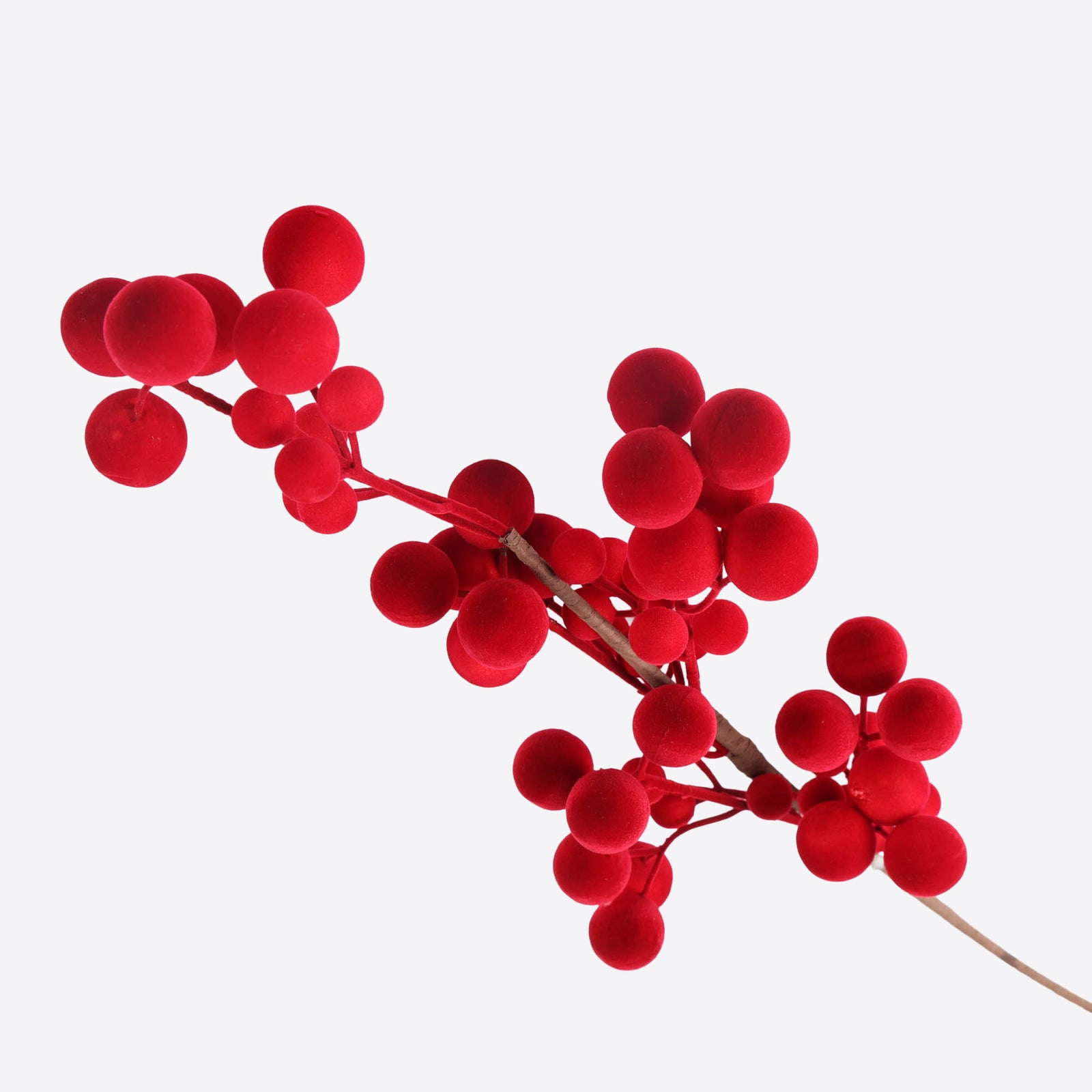 Burgundy and Berry Flocked Pick - 72cm
