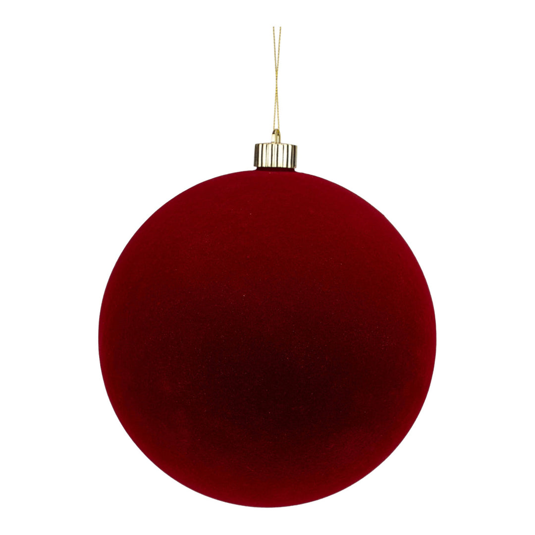 Burgundy Flocked 20cm Bauble