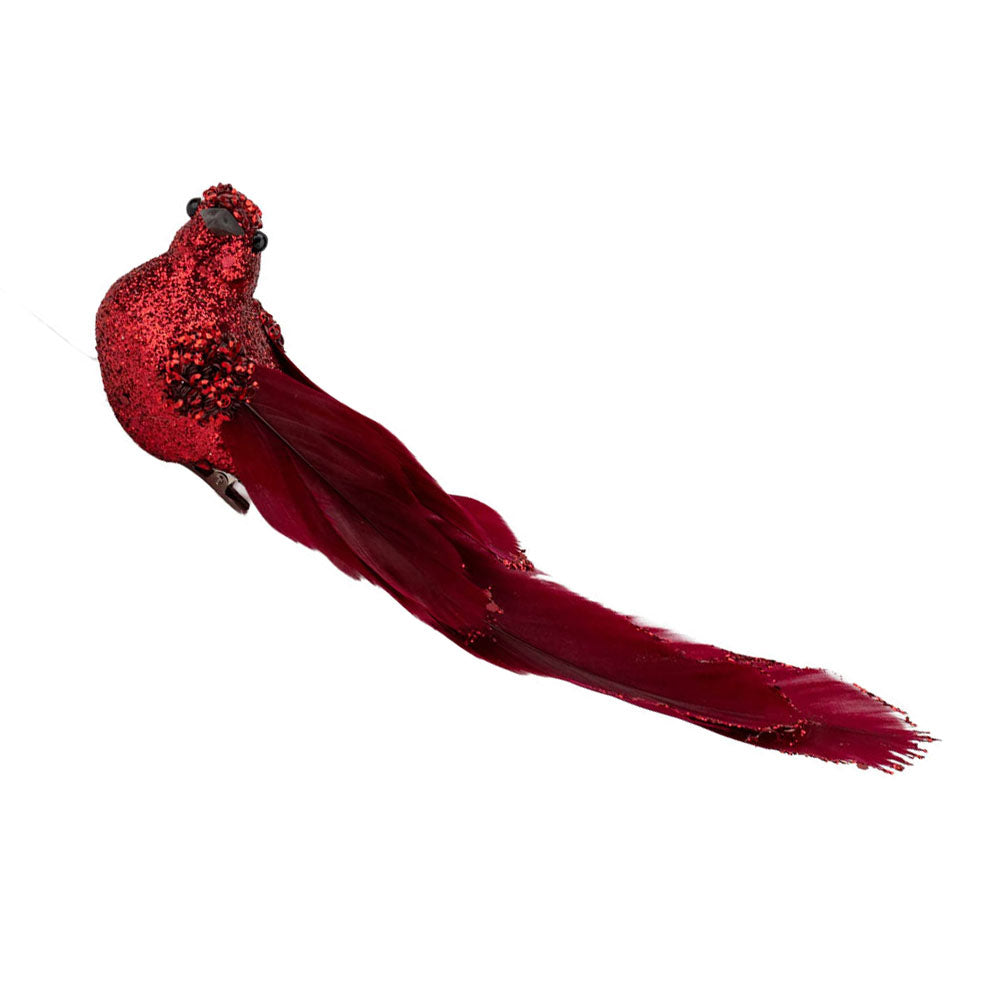 Burgundy Glitter Bird Clip - Set of 2