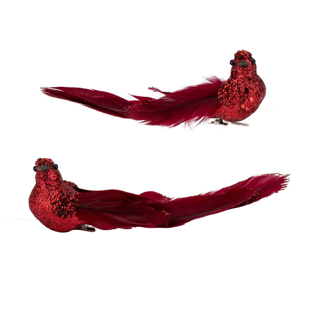 Burgundy Glitter Bird Clip - Set of 2