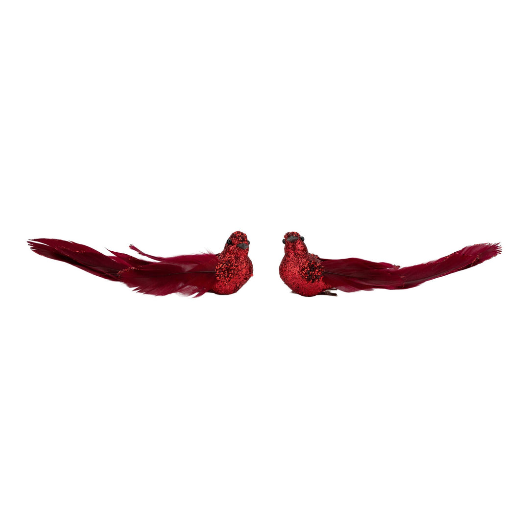 Burgundy Glitter Bird Clip - Set of 2