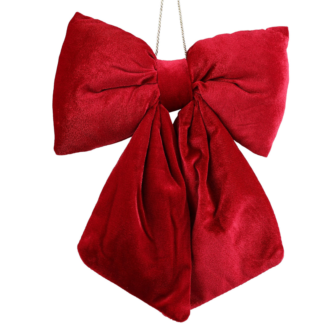 Burgundy Velvet Puffy Bow 23cm(W)