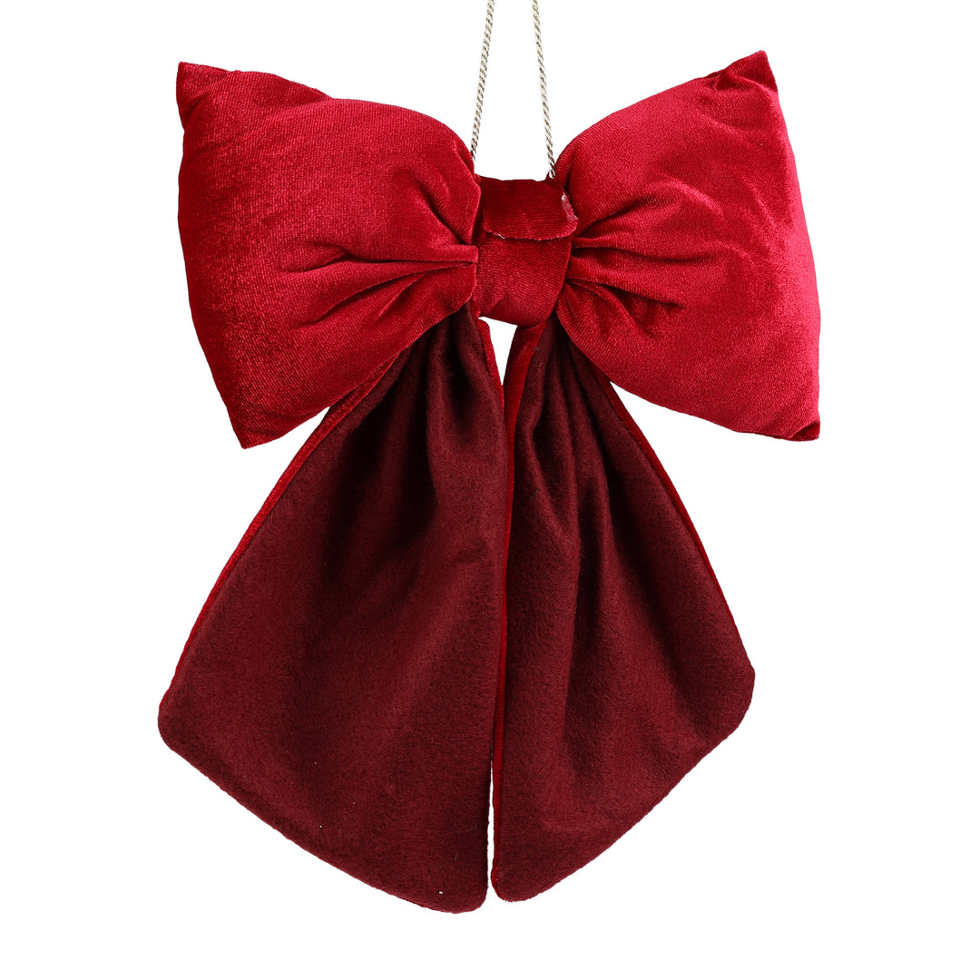 Burgundy Velvet Puffy Bow 23cm(W)