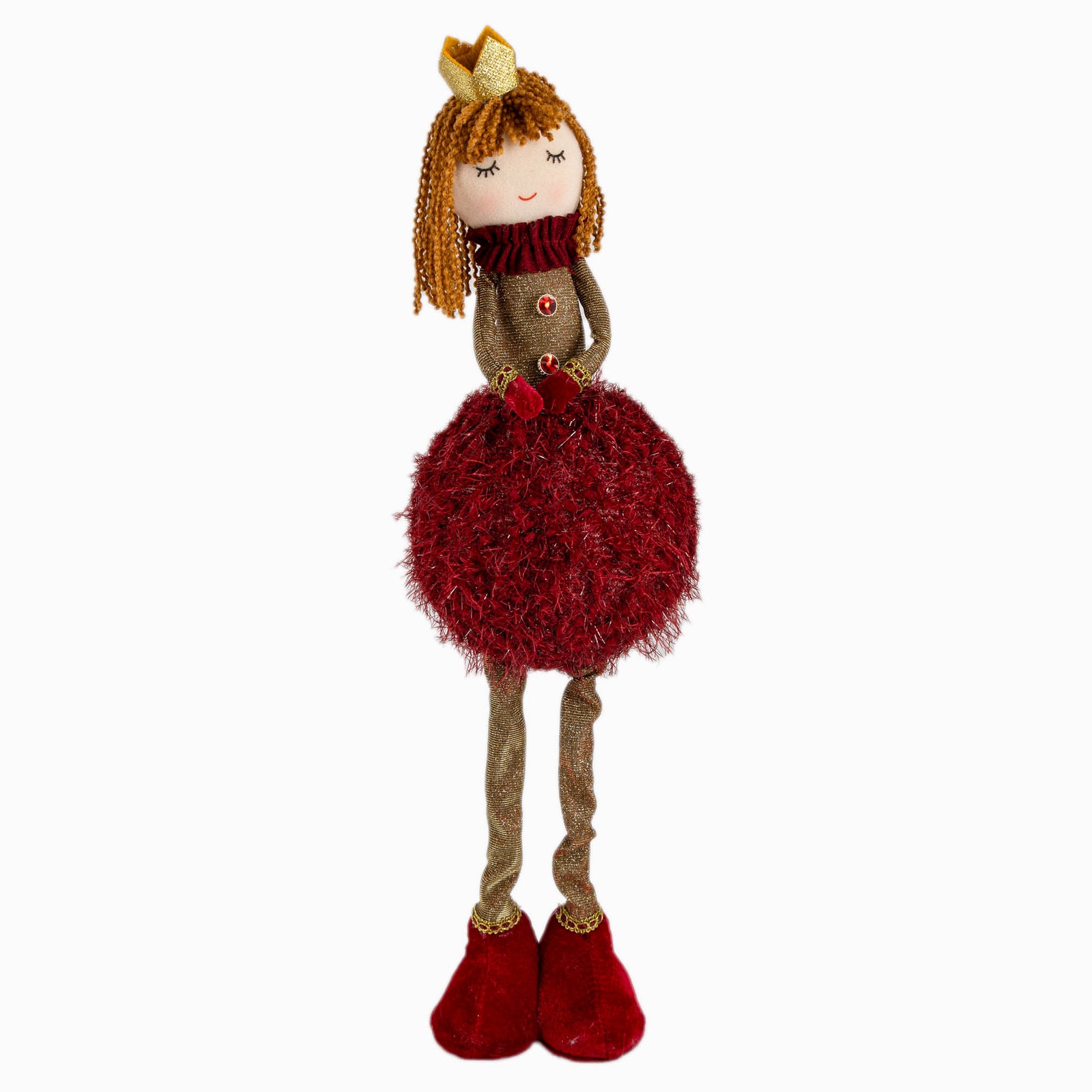 Standing Burgundy Angel with Crown 