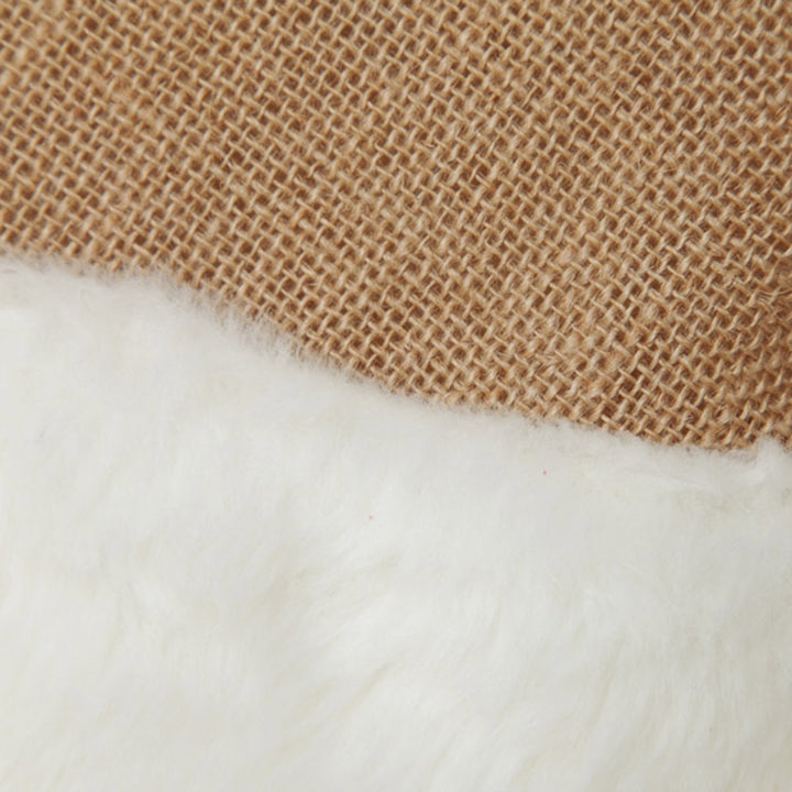 Burlap Tree Skirt with White Fur Trim