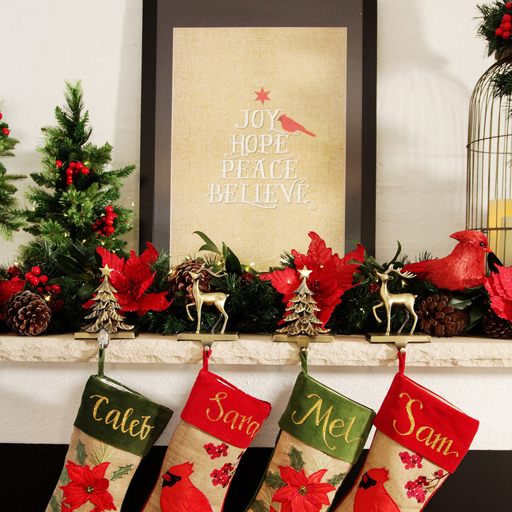 Antique Gold 3D Tree Stocking Hanger 