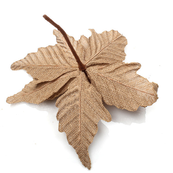 Burlap Flower Natural Trim  Back