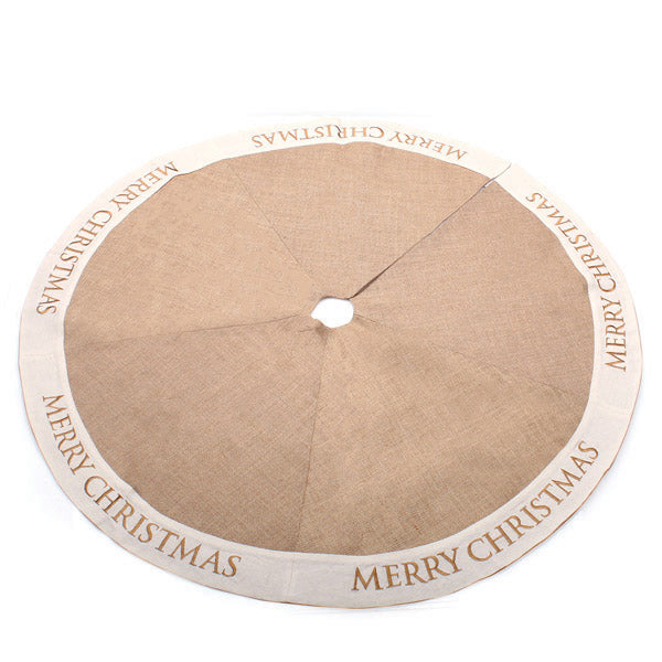 Burlap Merry Christmas Tree Skirt 